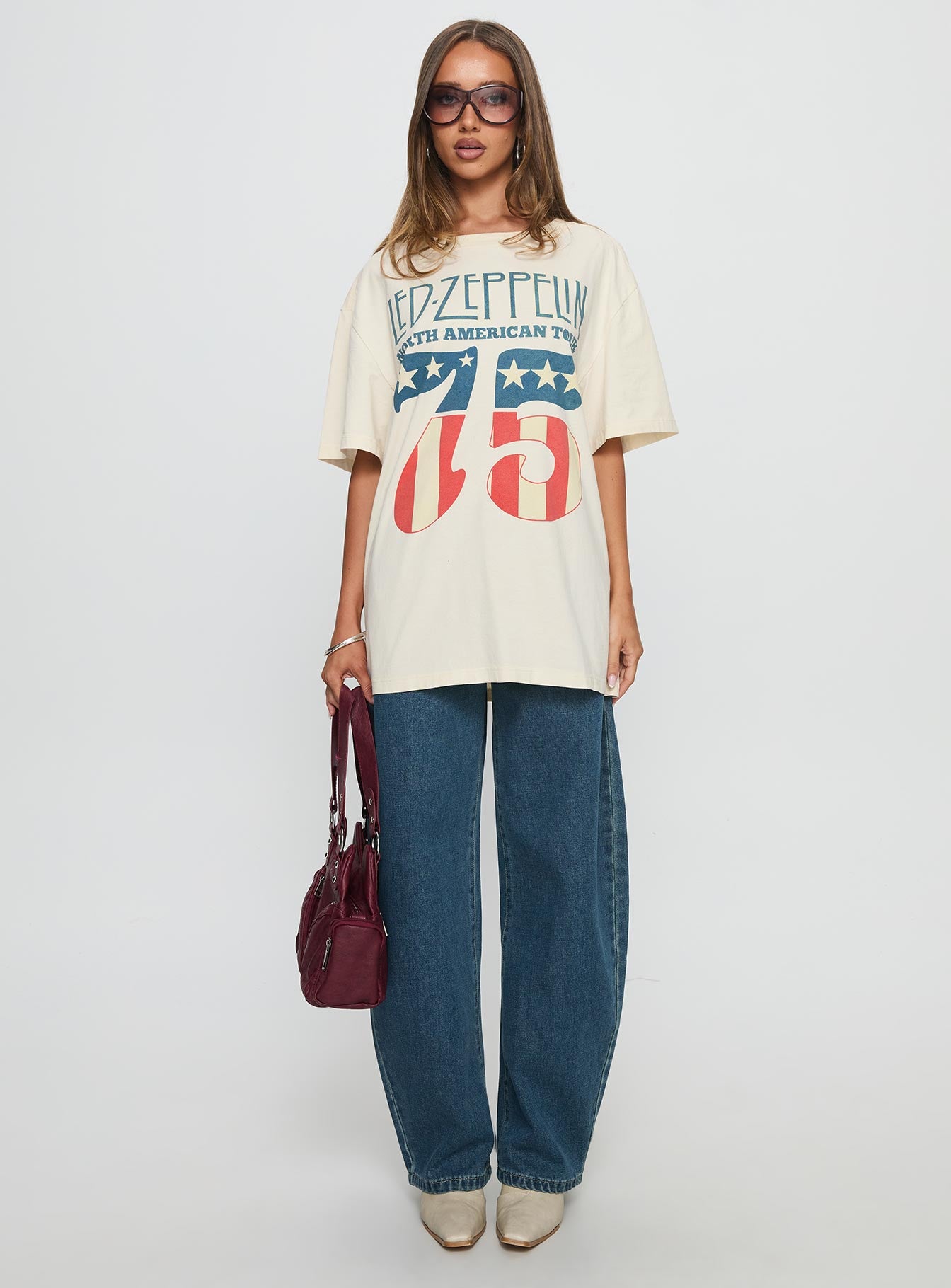 4th July Led Zepplin Oversized Tee White - Image 7