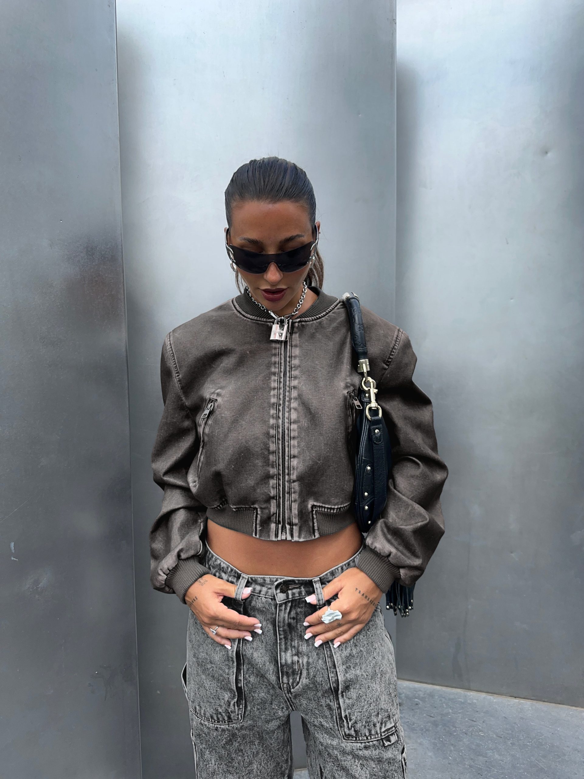Allure Bomber Jacket Slate - Image 7