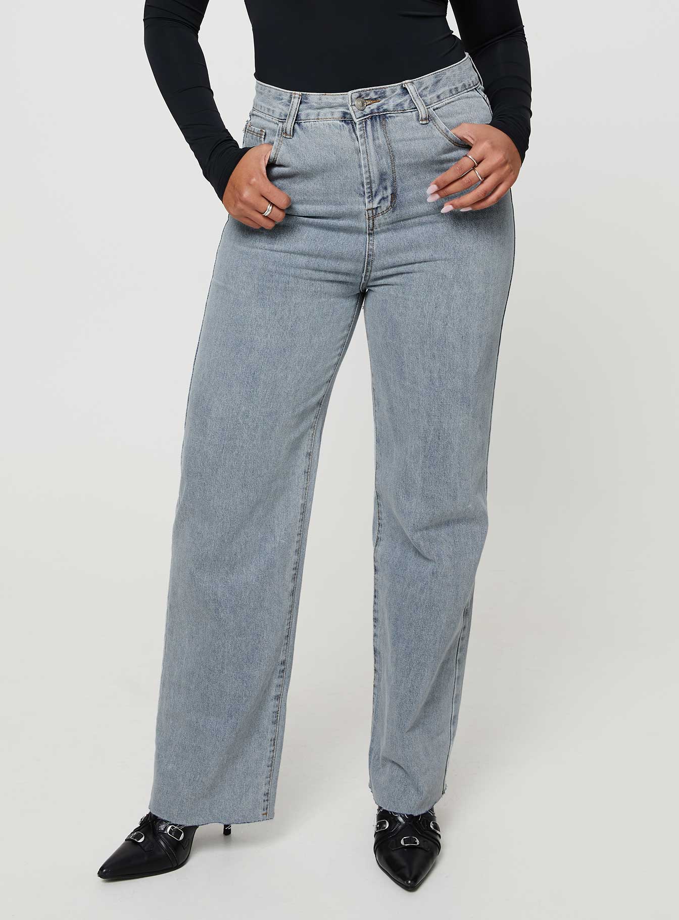Kalinda High Rise Straight Leg Jeans Blue - Image 9