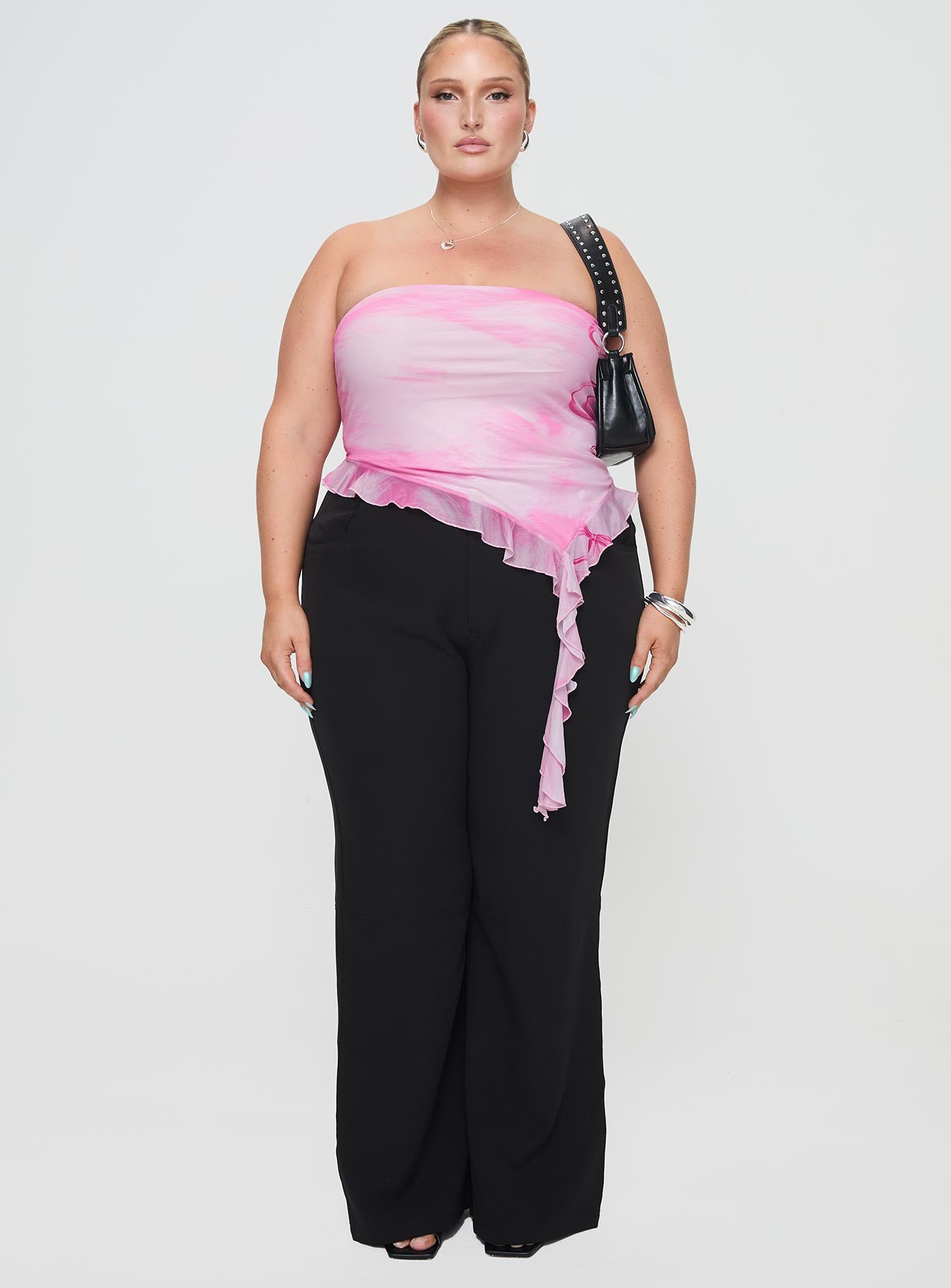 Travessa Asymmetric Tube Top Pink Curve - Image 7