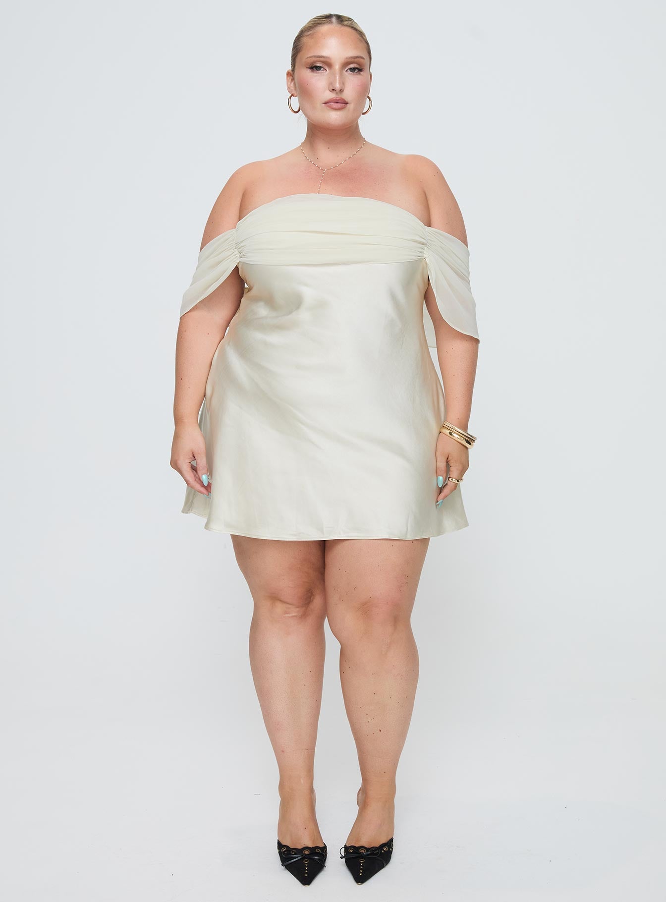 Adoration Mini Dress Cream Curve - Image 7