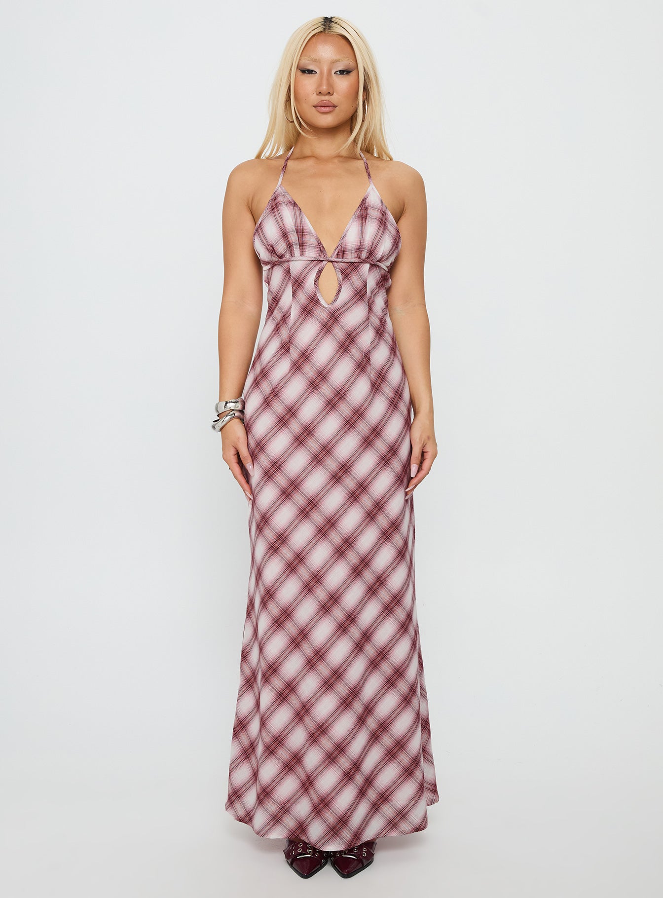 Momentous Backless Halter Maxi Dress Multi - Image 7