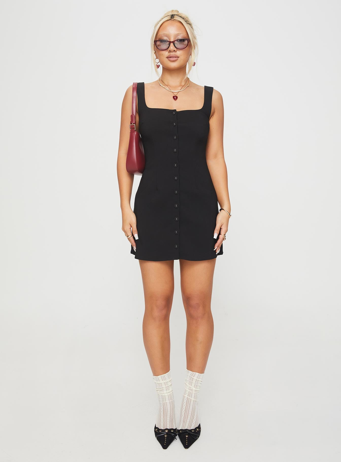 Zamie Mini Dress Black - Image 6