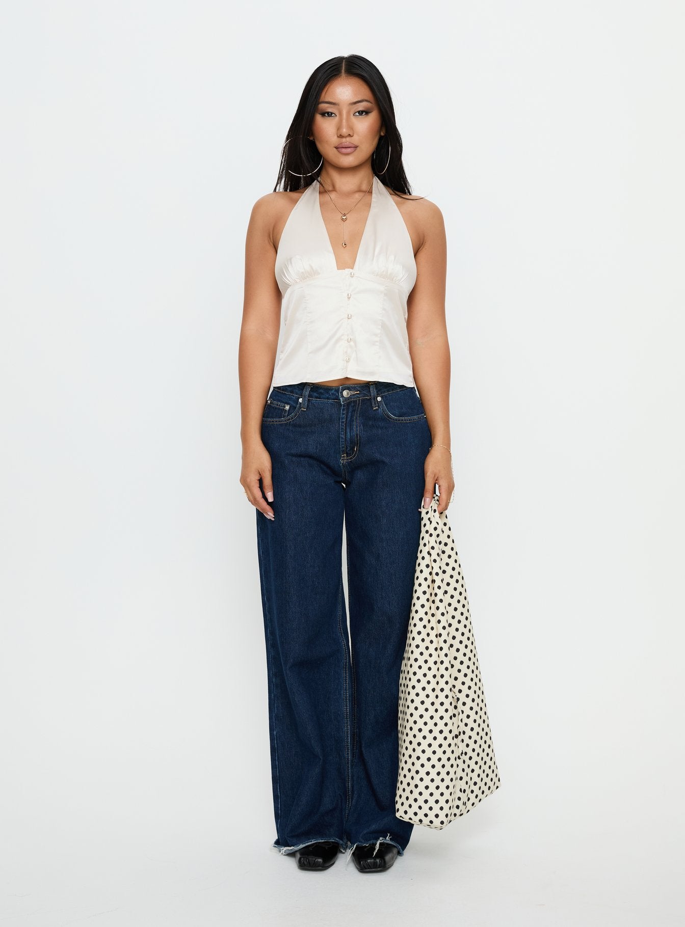 Isolda Satin Halter Top Cream - Image 7