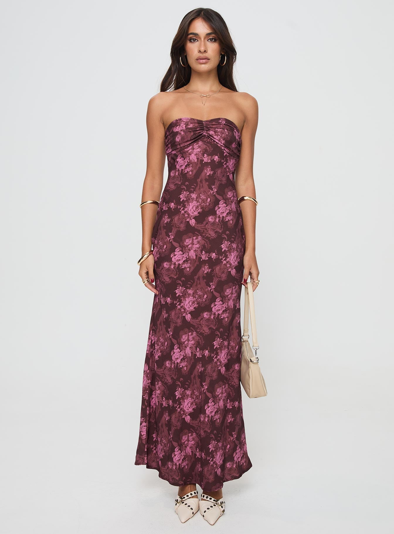 Abeila Strapless Maxi Dress Burgundy - Image 6
