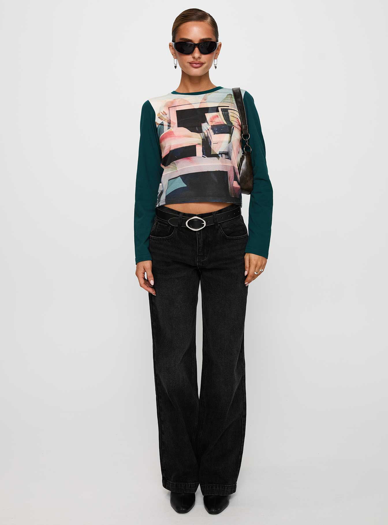 Anelli Low Rise Straight Leg Jeans Washed Black - Image 7