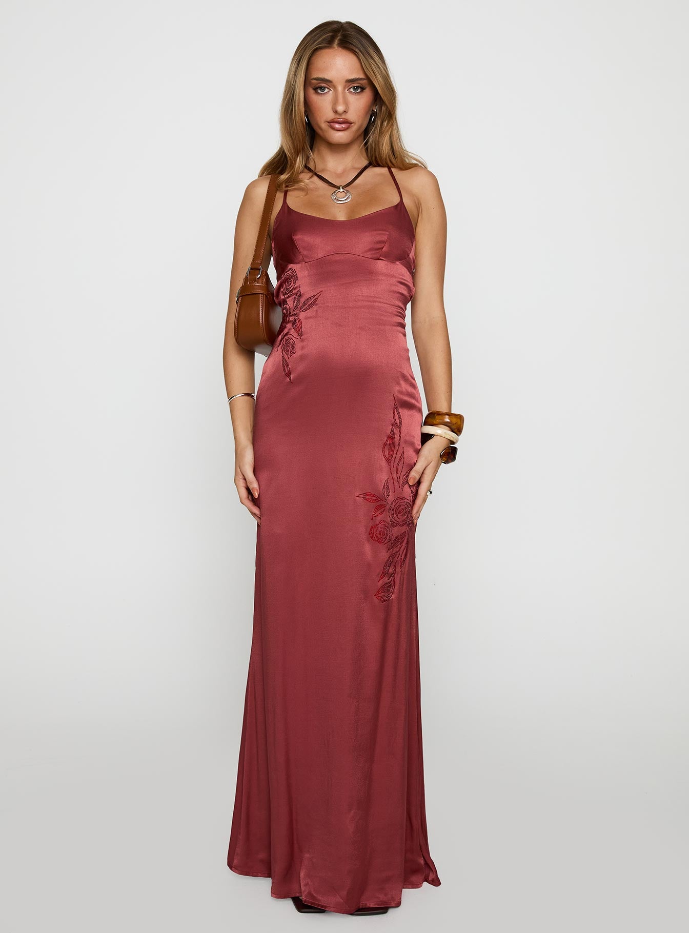 Catch You Up Beaded Maxi Dress Red - Image 7