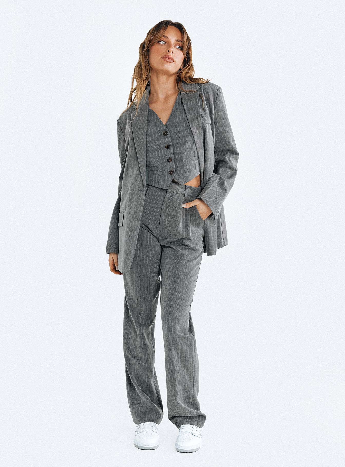 Purley Pinstripe Pants Grey - Image 7