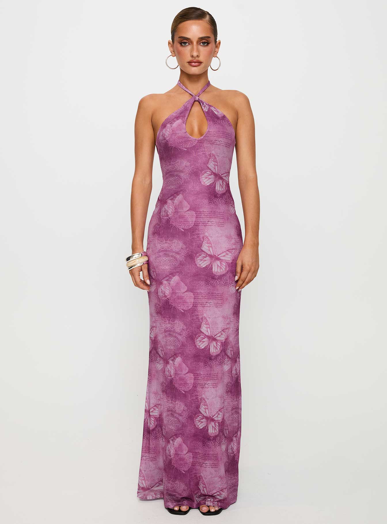 Nathaleia Halter Maxi Dress Purple - Image 7