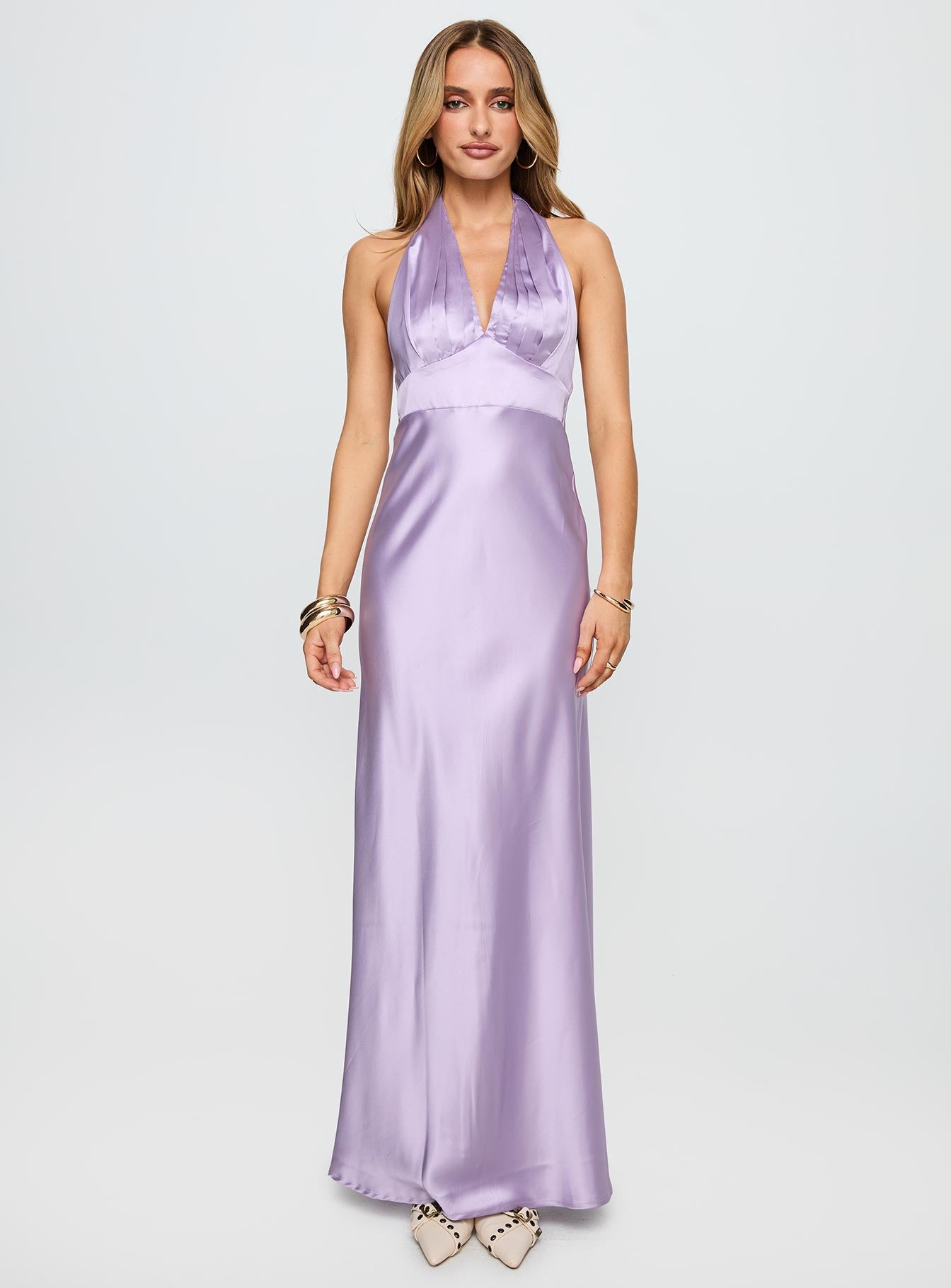 Big Screen Halter Maxi Dress Lilac - Image 6