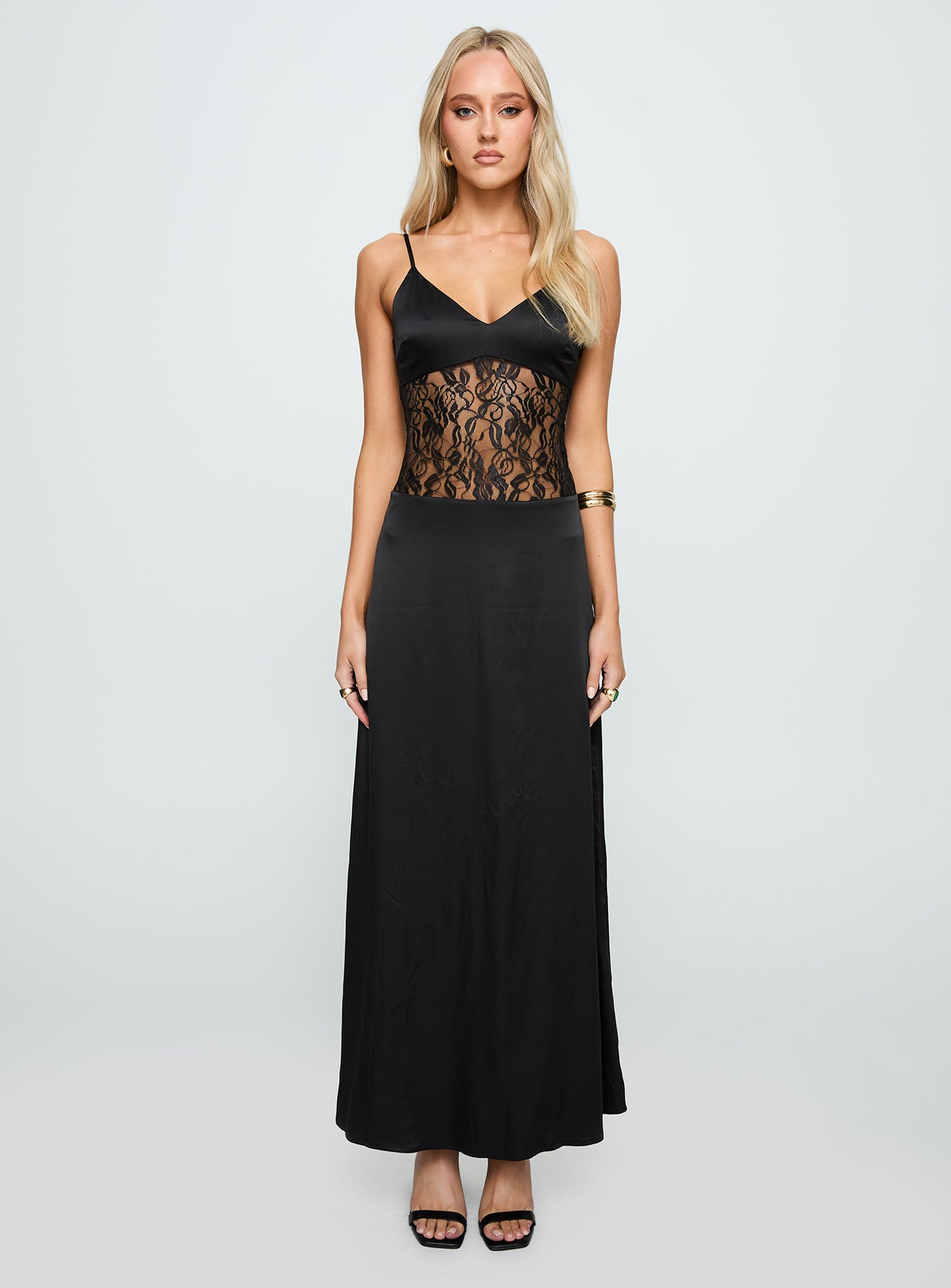 Captivate Lace Maxi Dress Black - Image 7