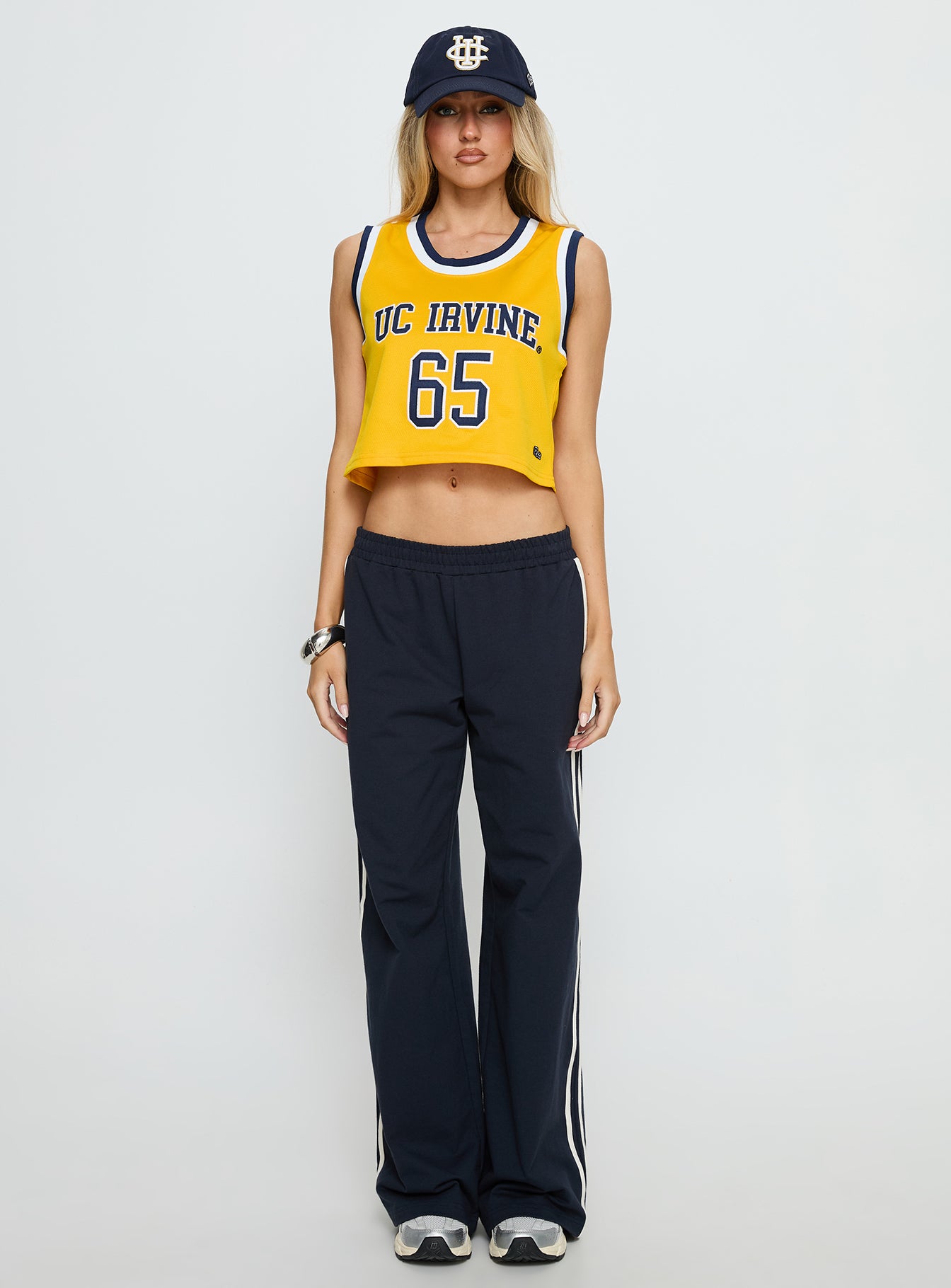 UC Irvine Cropped Basketball Jersey Tank Yellow - Image 7