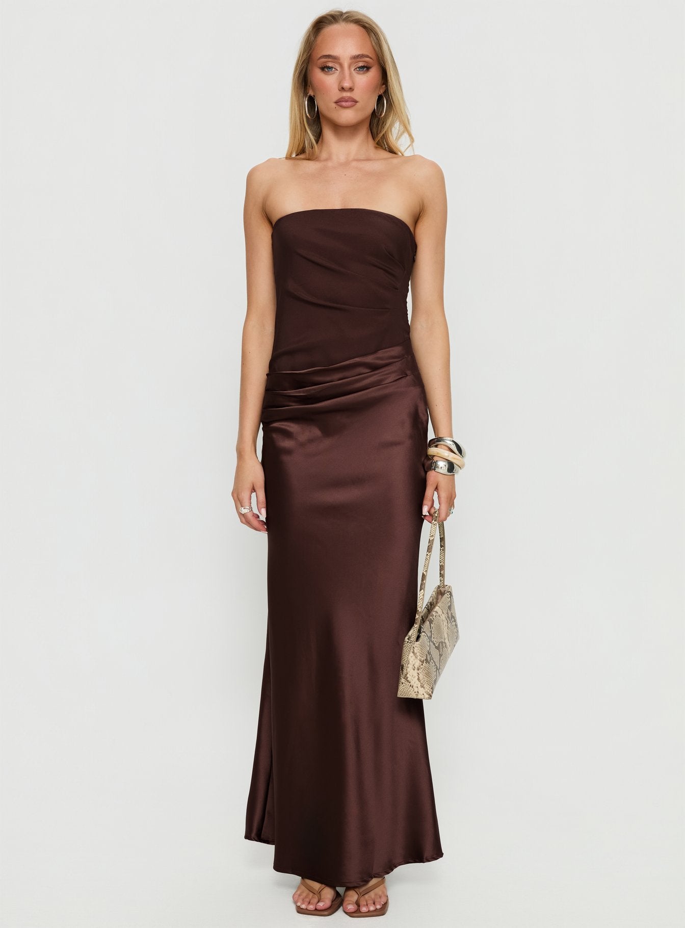 Lulita Strapless Maxi Dress Brown - Image 7