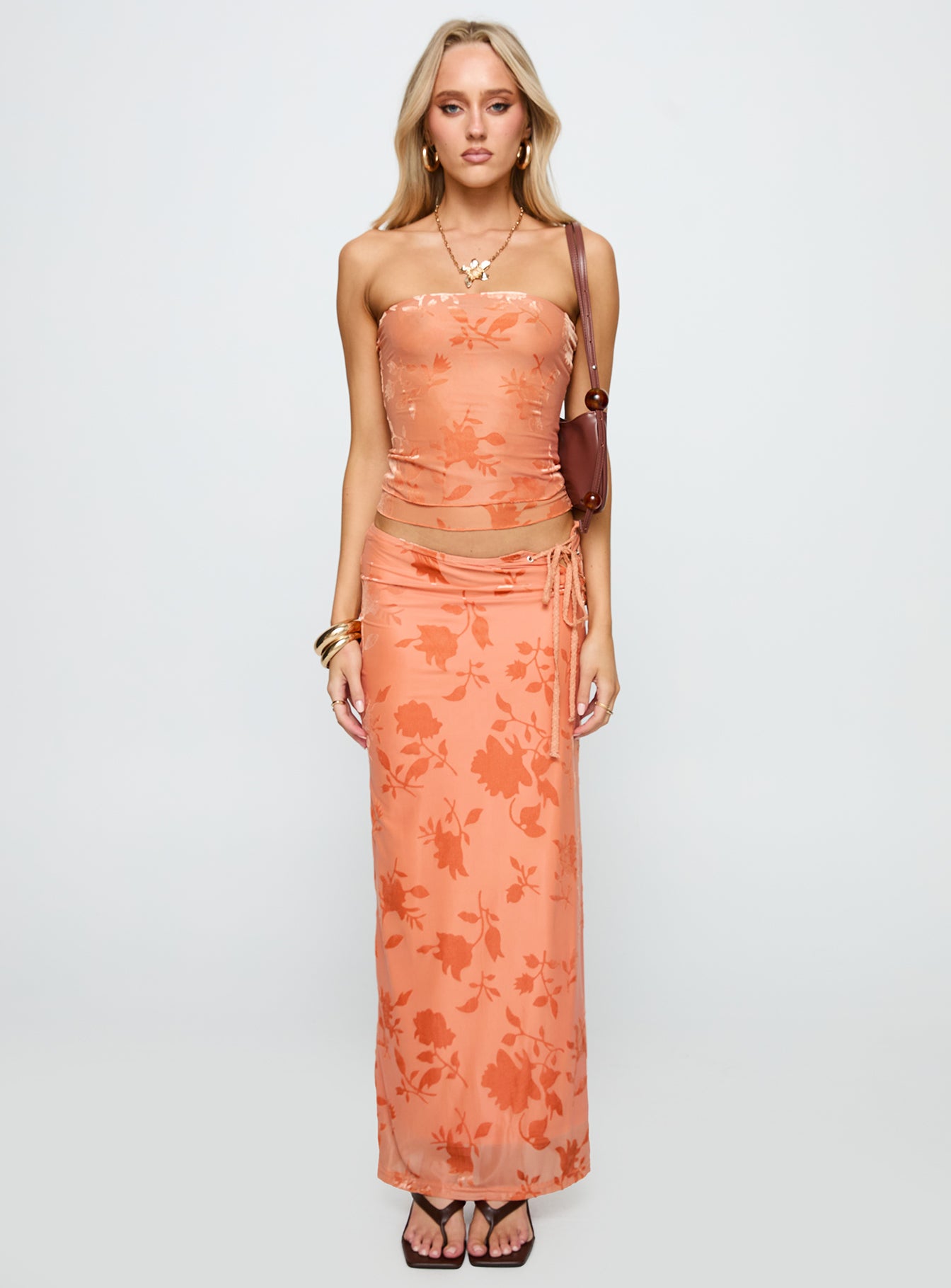 Mikah Strapless Top Orange - Image 7