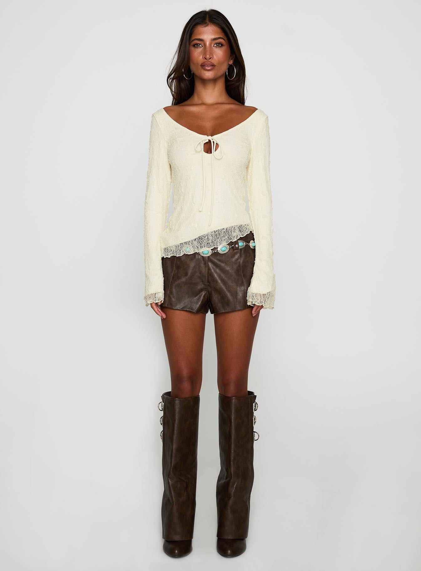 Hyacinthe Long Sleeve Top Cream - Image 7