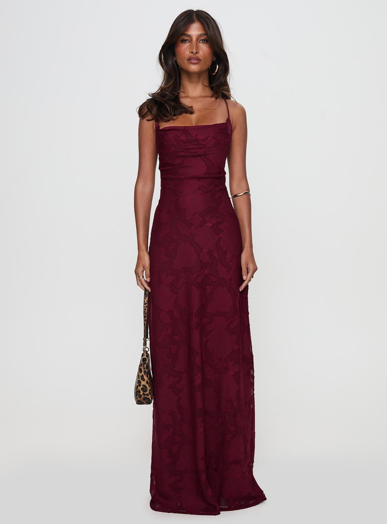 Celena Maxi Dress Burgundy Burnout Petite - Image 6