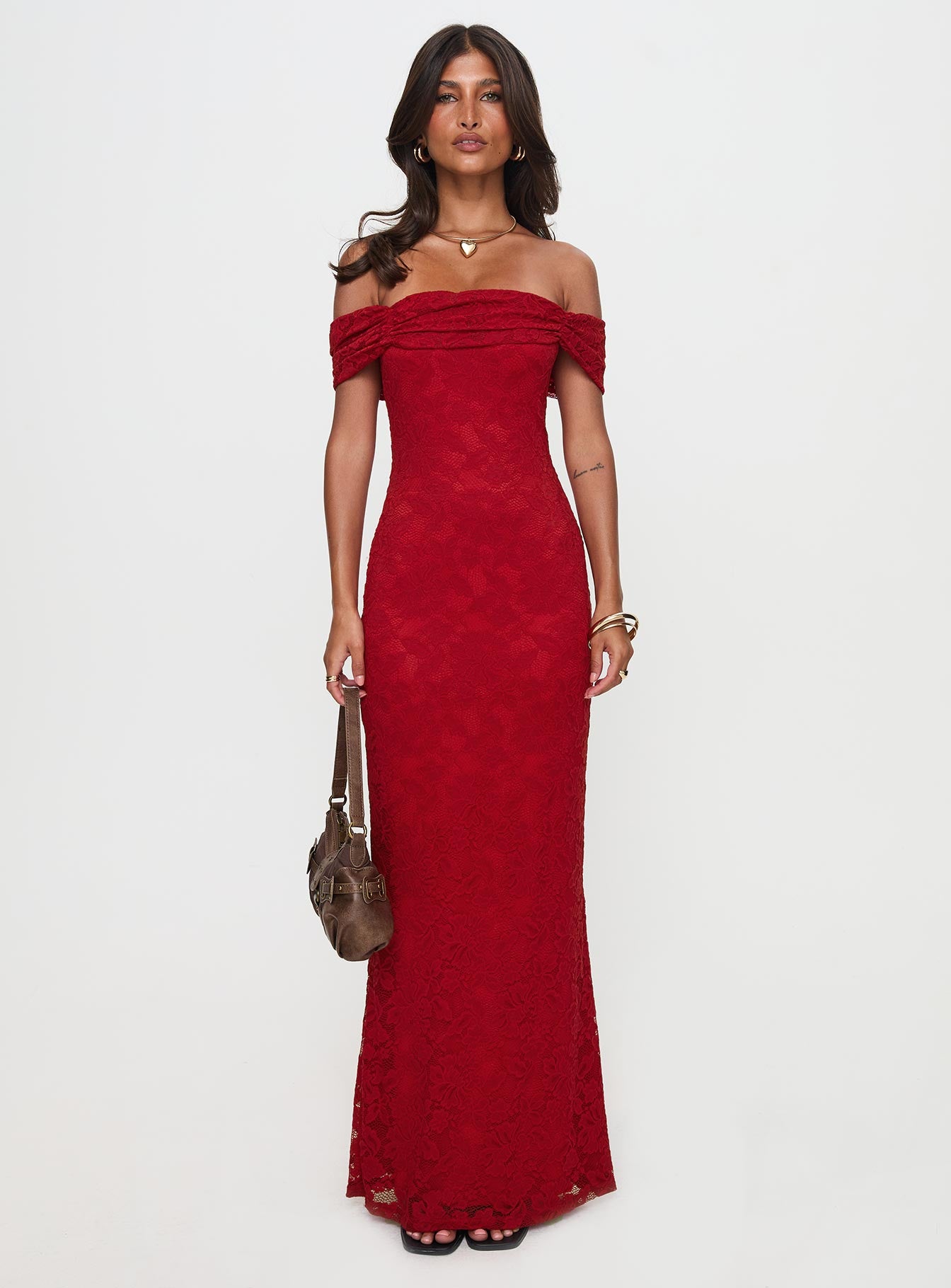 Allured Strapless Maxi Dress Burgundy - Image 7