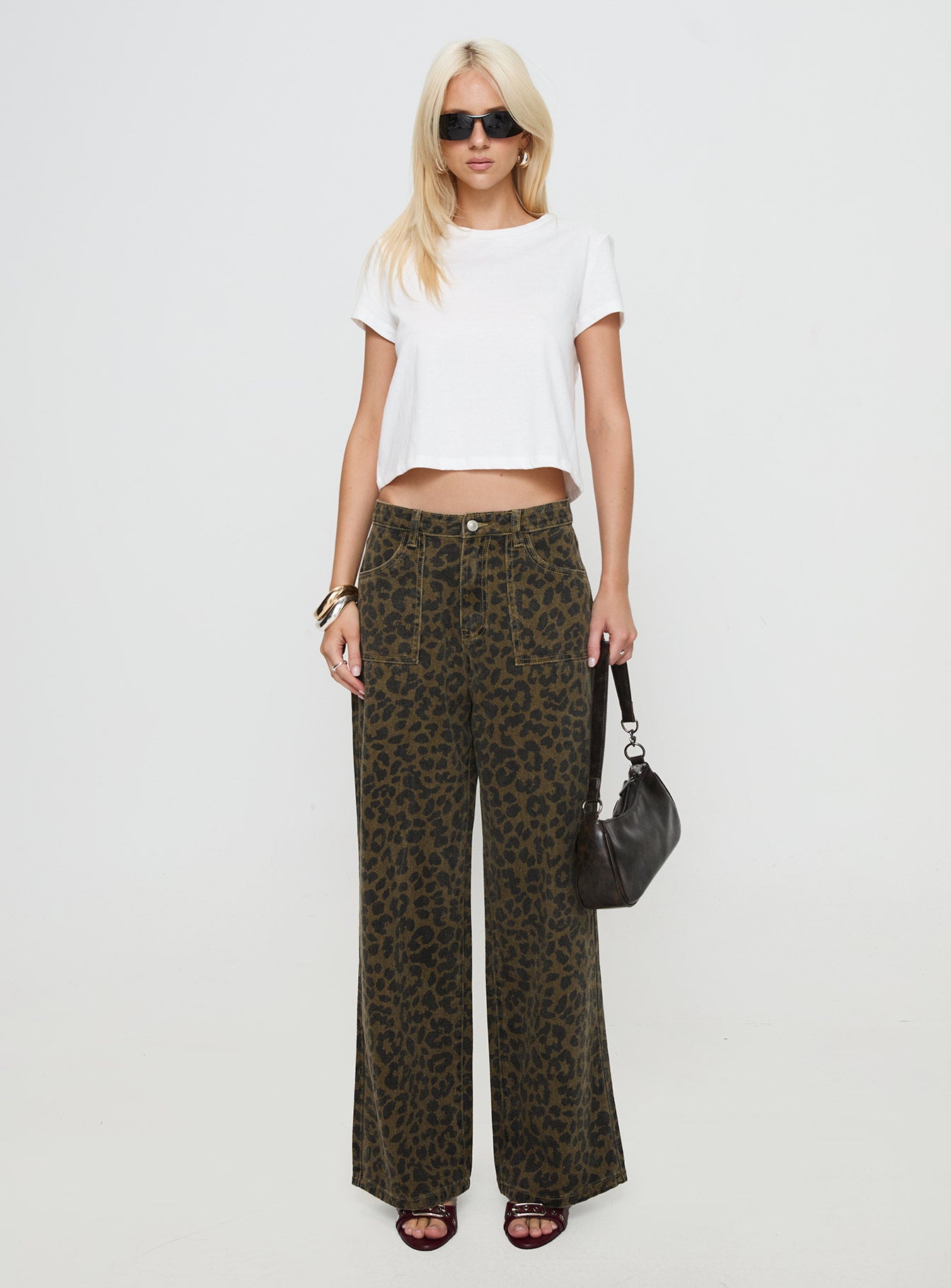 Briony Low Rise Wide Leg Jean Leopard - Image 7