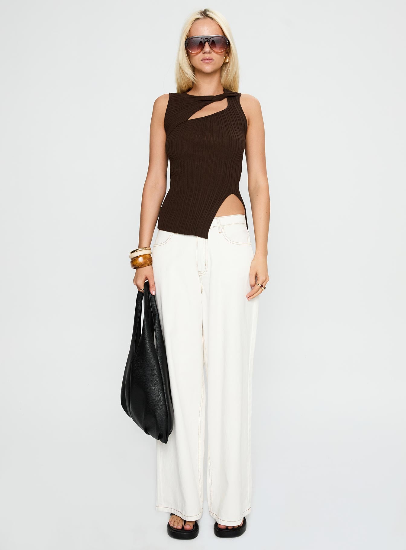 Cash Out Twist Detail Top Chocolate - Image 6