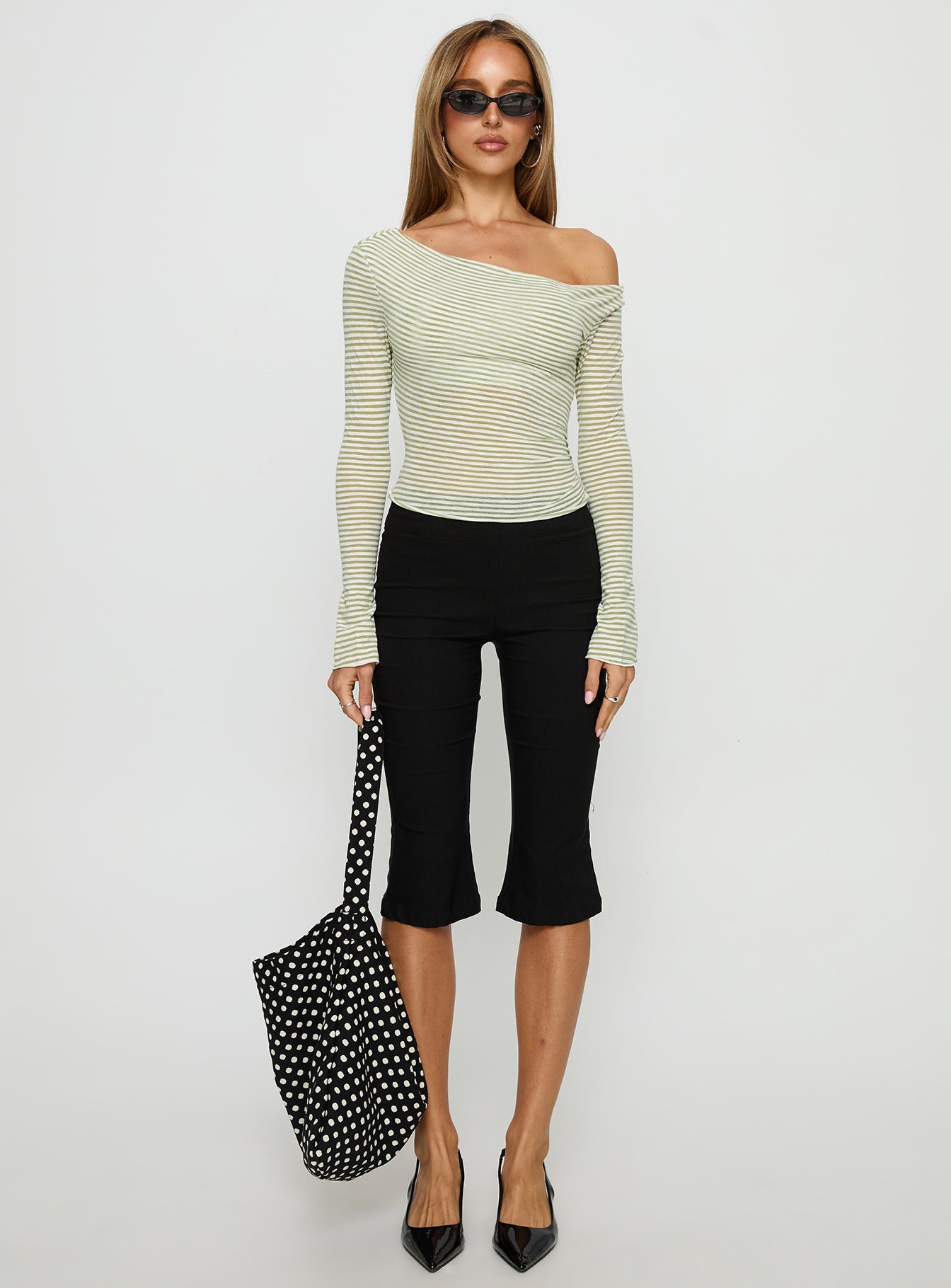 Synergies Long Sleeve Top Sage / White Stripe - Image 7