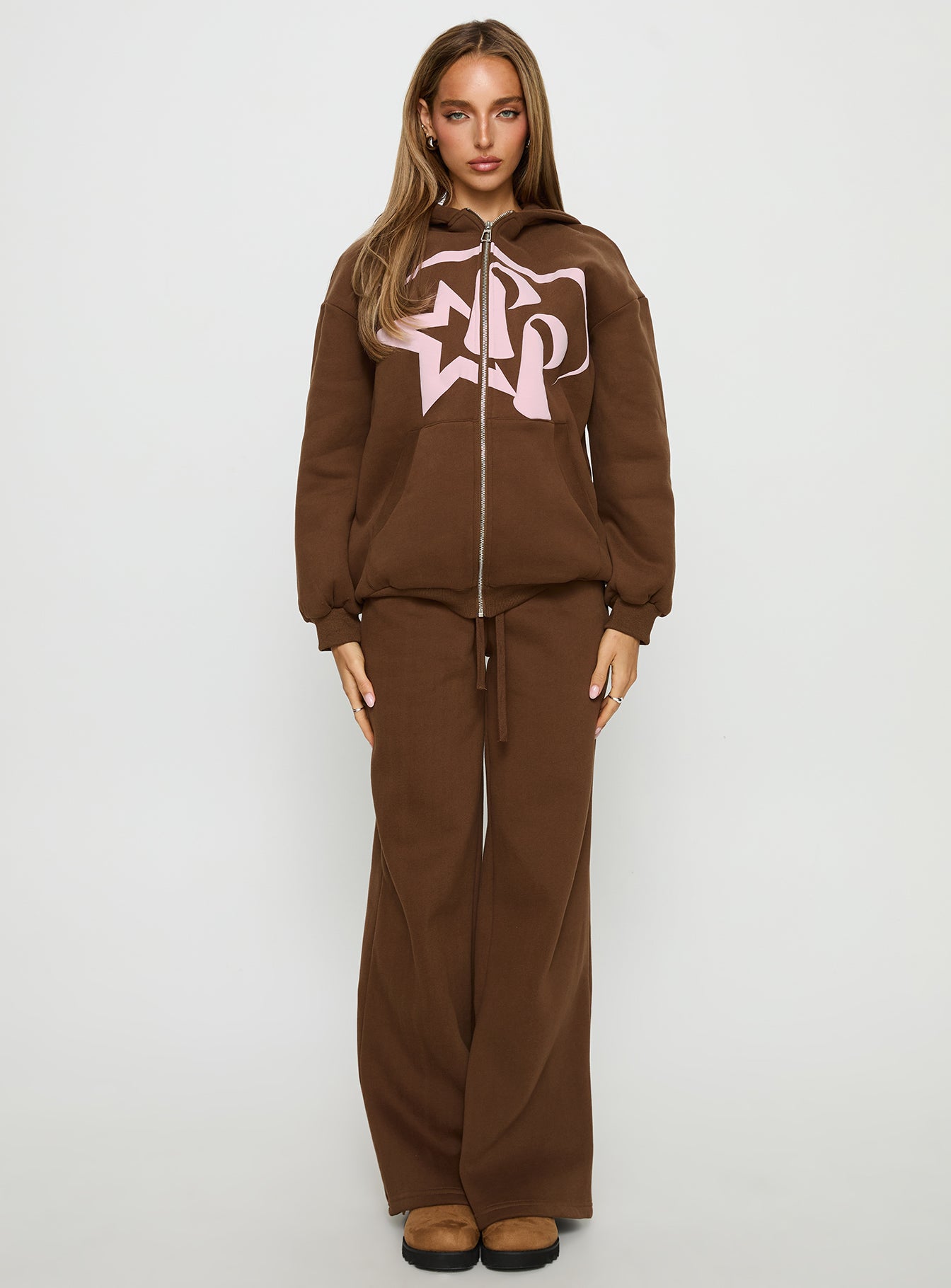 Princess Polly Stargirl Zip Through Jumper Brown - Image 7