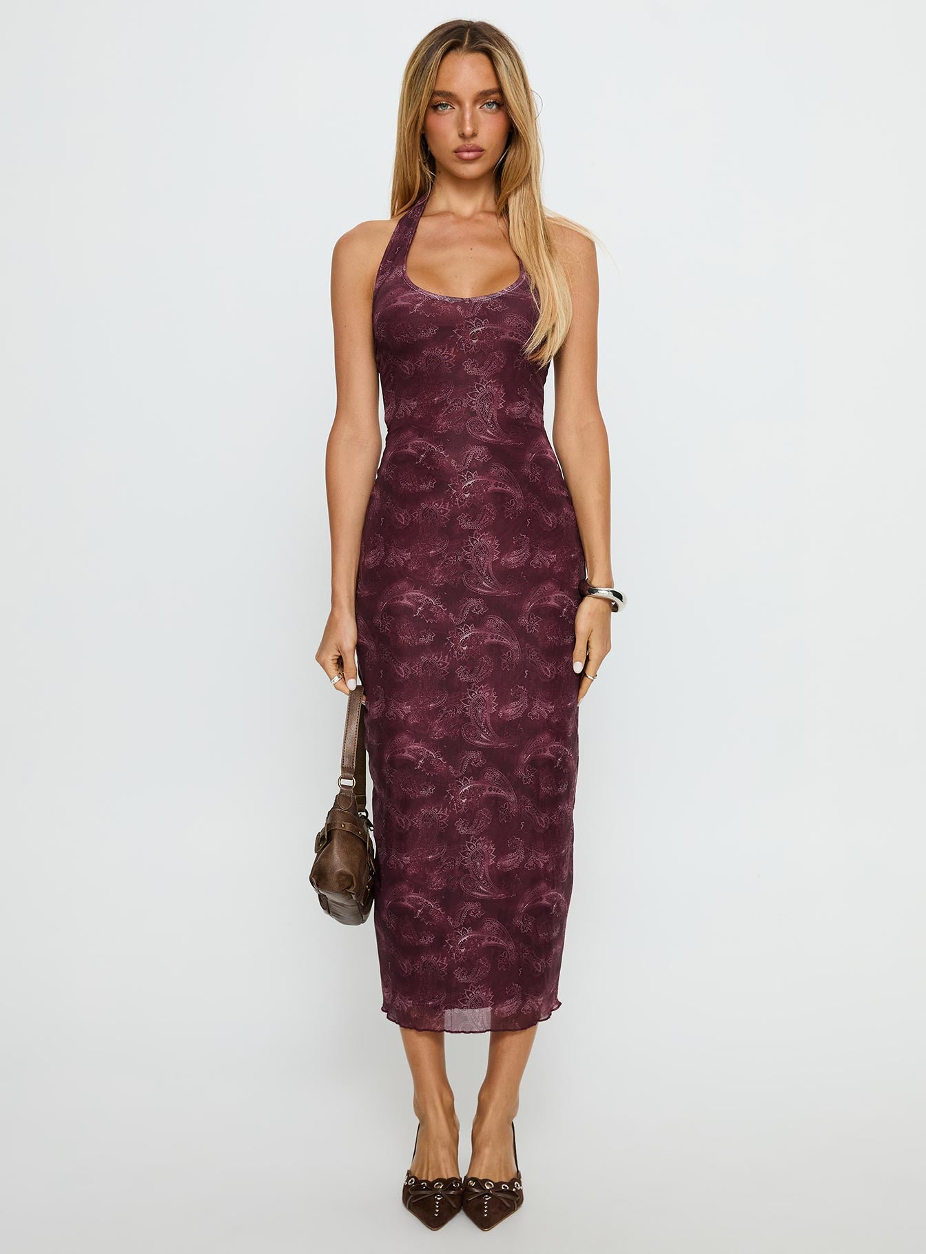 Datari Dress Tonal Paisley Plum - Image 6