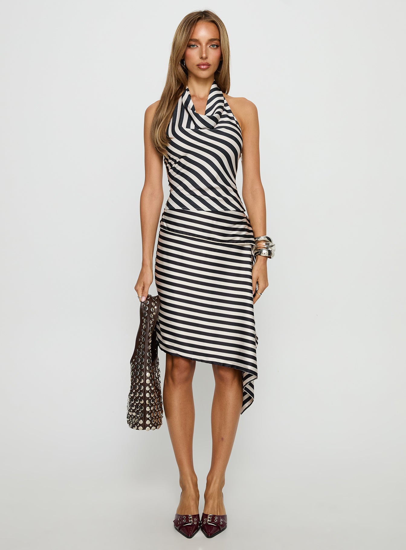 Allure Midi Skirt Noir Stripe - Image 7