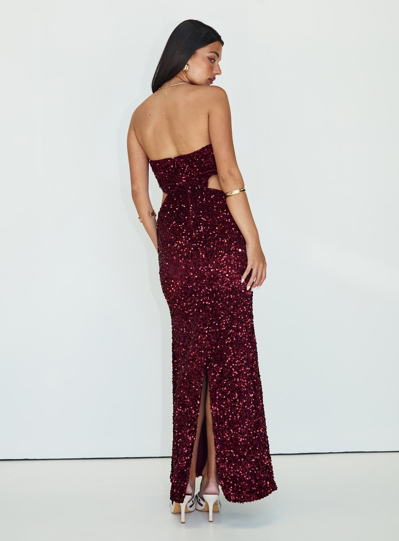 Regalia Strapless Maxi Dress Burgundy - Image 6