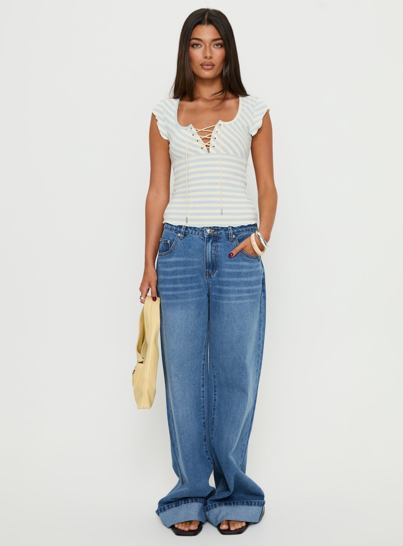 Jacobie Mid Rise Wide Leg Jeans Mid Blue Wash - Image 7