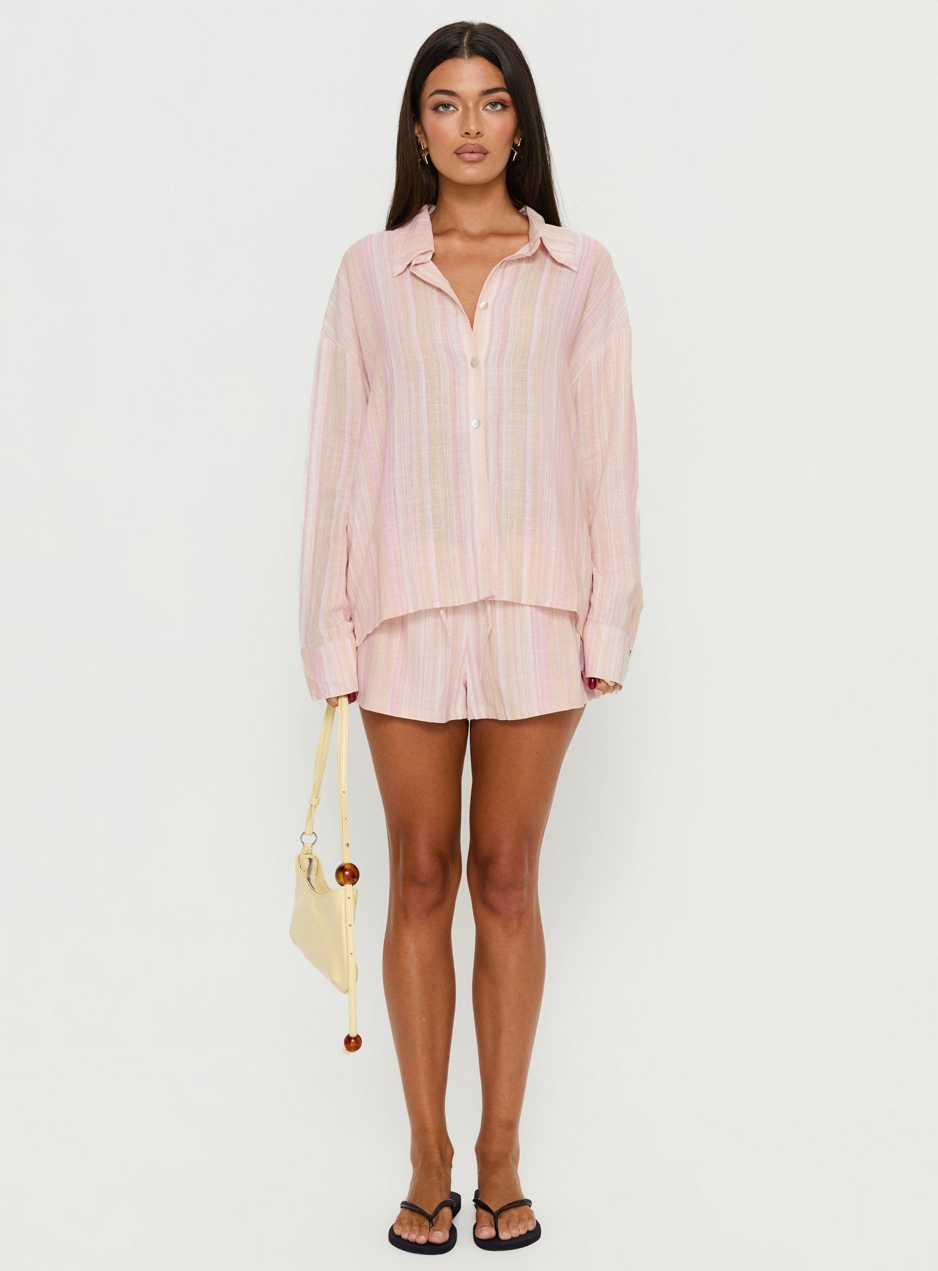 Opheliah Long Sleeve Oversized Top Pink Stripe - Image 6