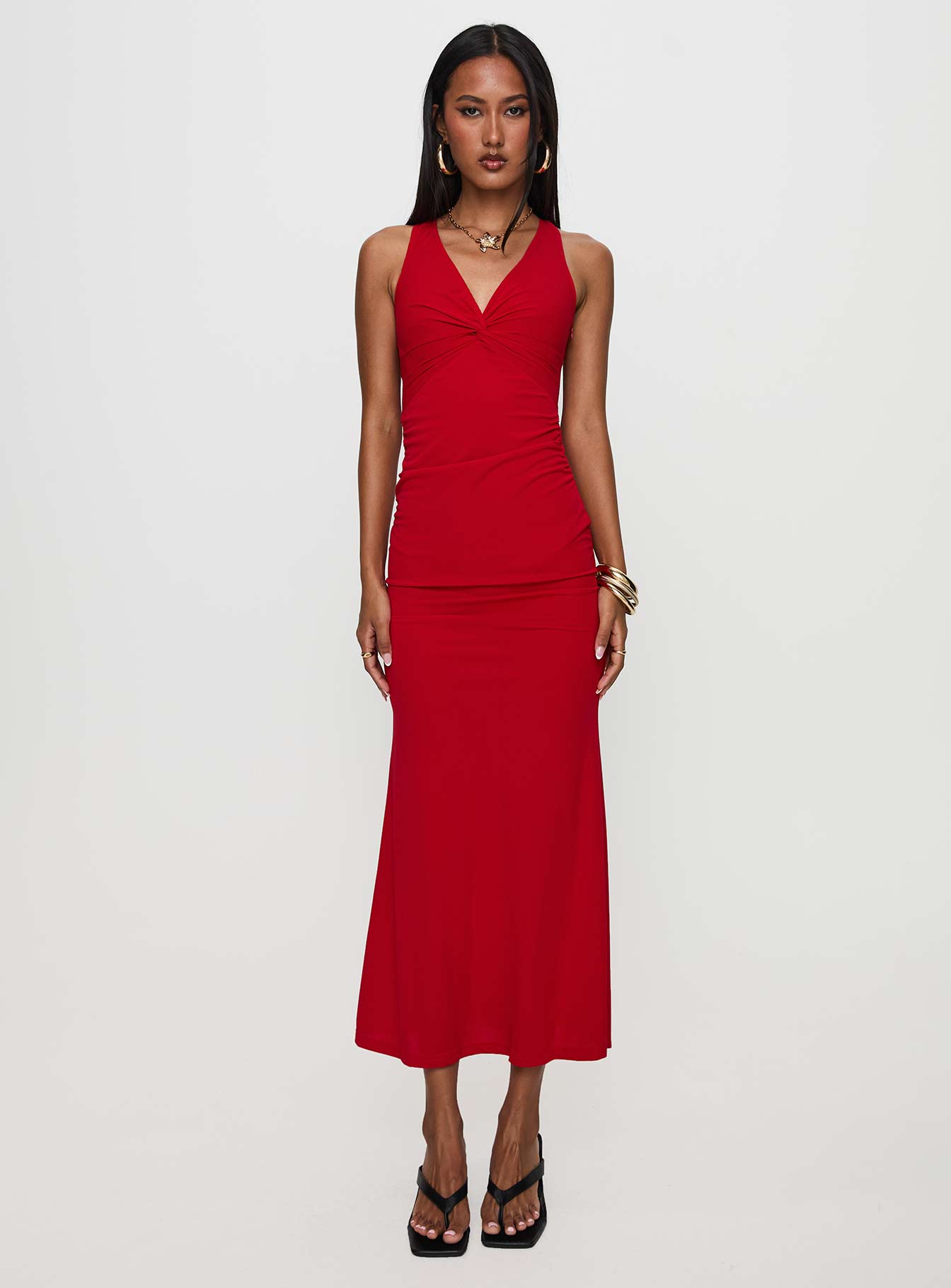 Mesmerise Halter Maxi Dress Red - Image 6