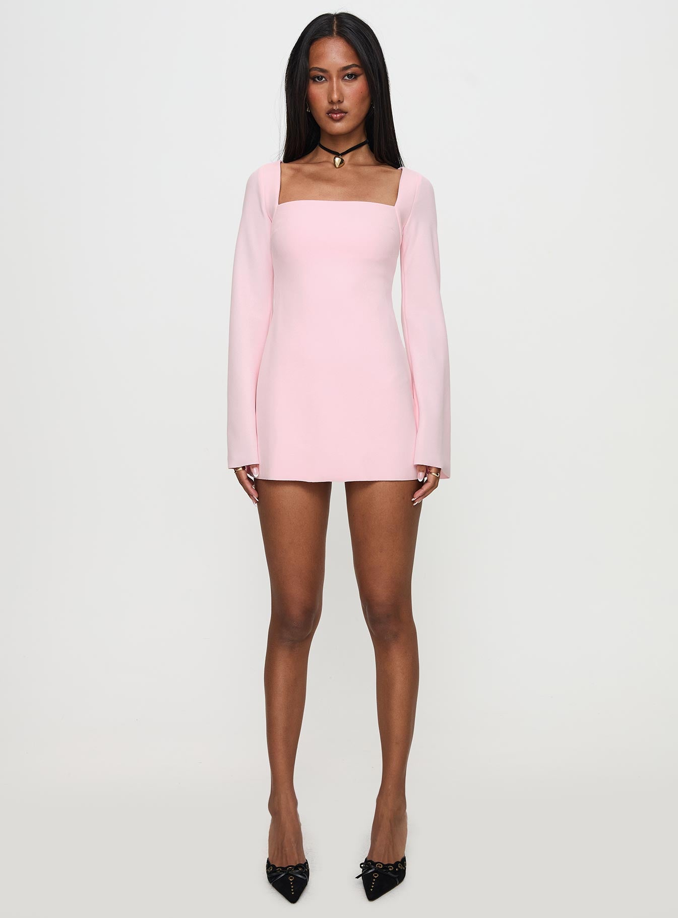Bombshell Long Sleeve Mini Dress Pink - Image 7