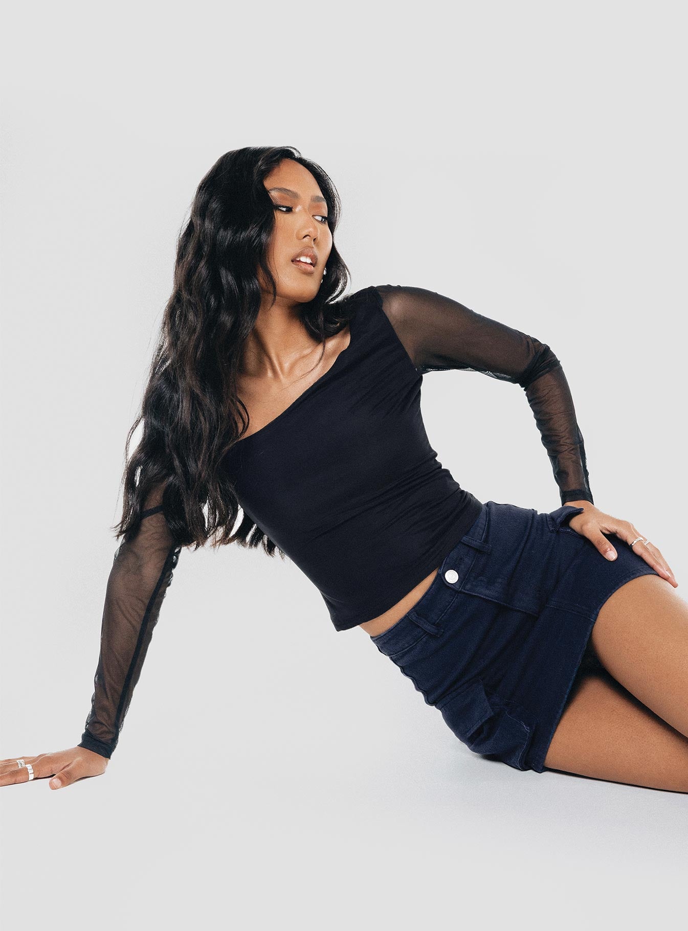 Myrtle Cargo Mini Skirt Navy - Image 7