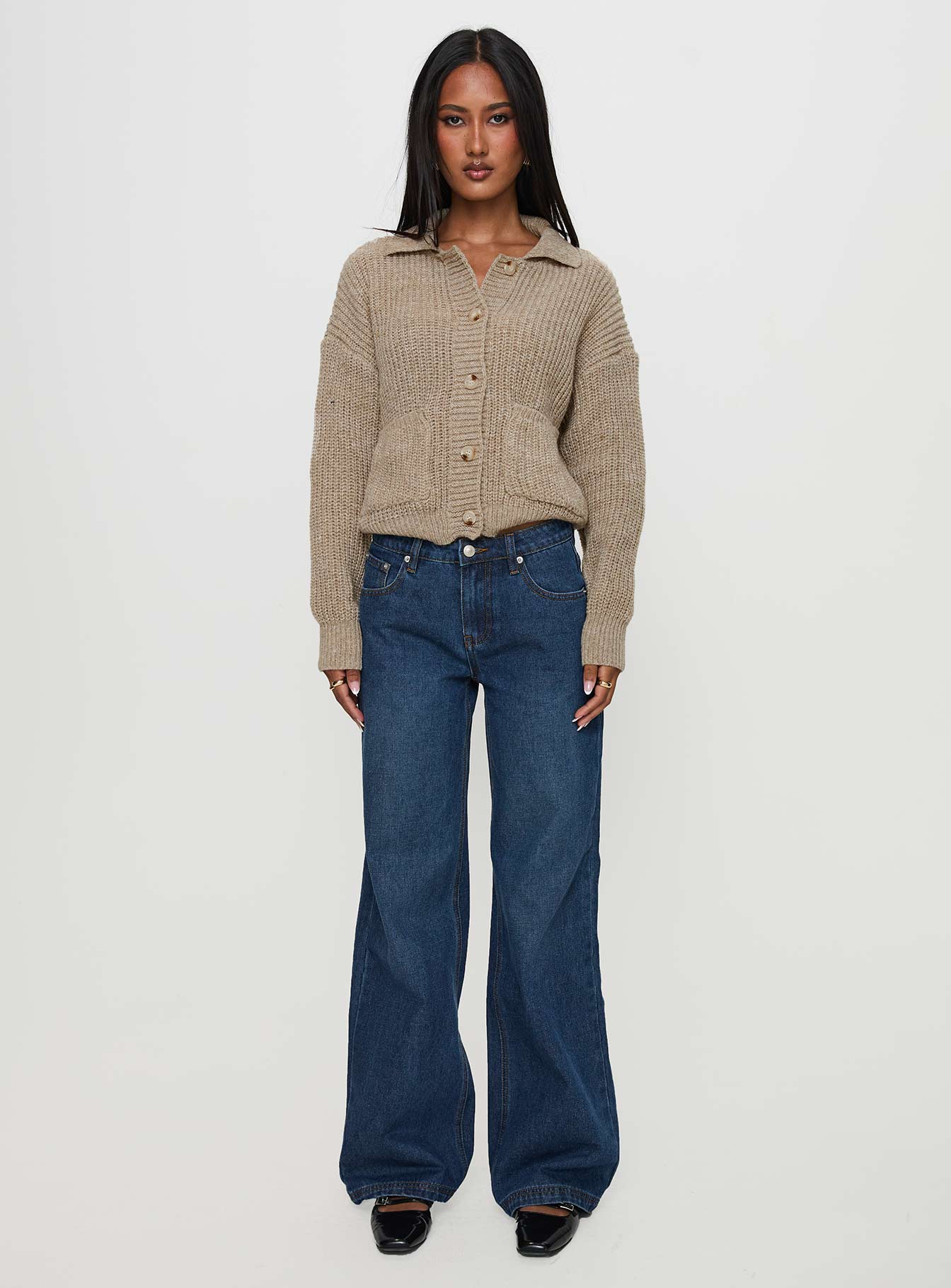 Darcel Button Up Knit Cardigan Mocha - Image 7