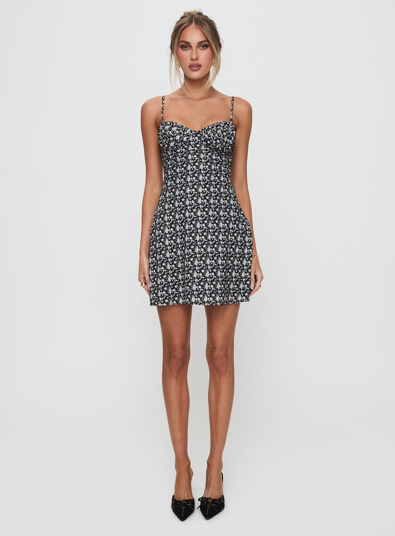 Draven Mini Dress Black Multi - Image 7