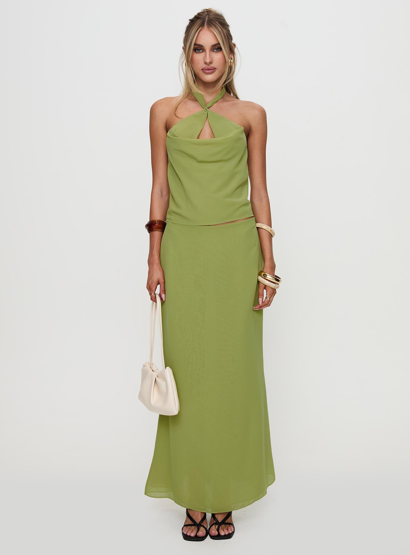 Eleganza Maxi Skirt Green - Image 7