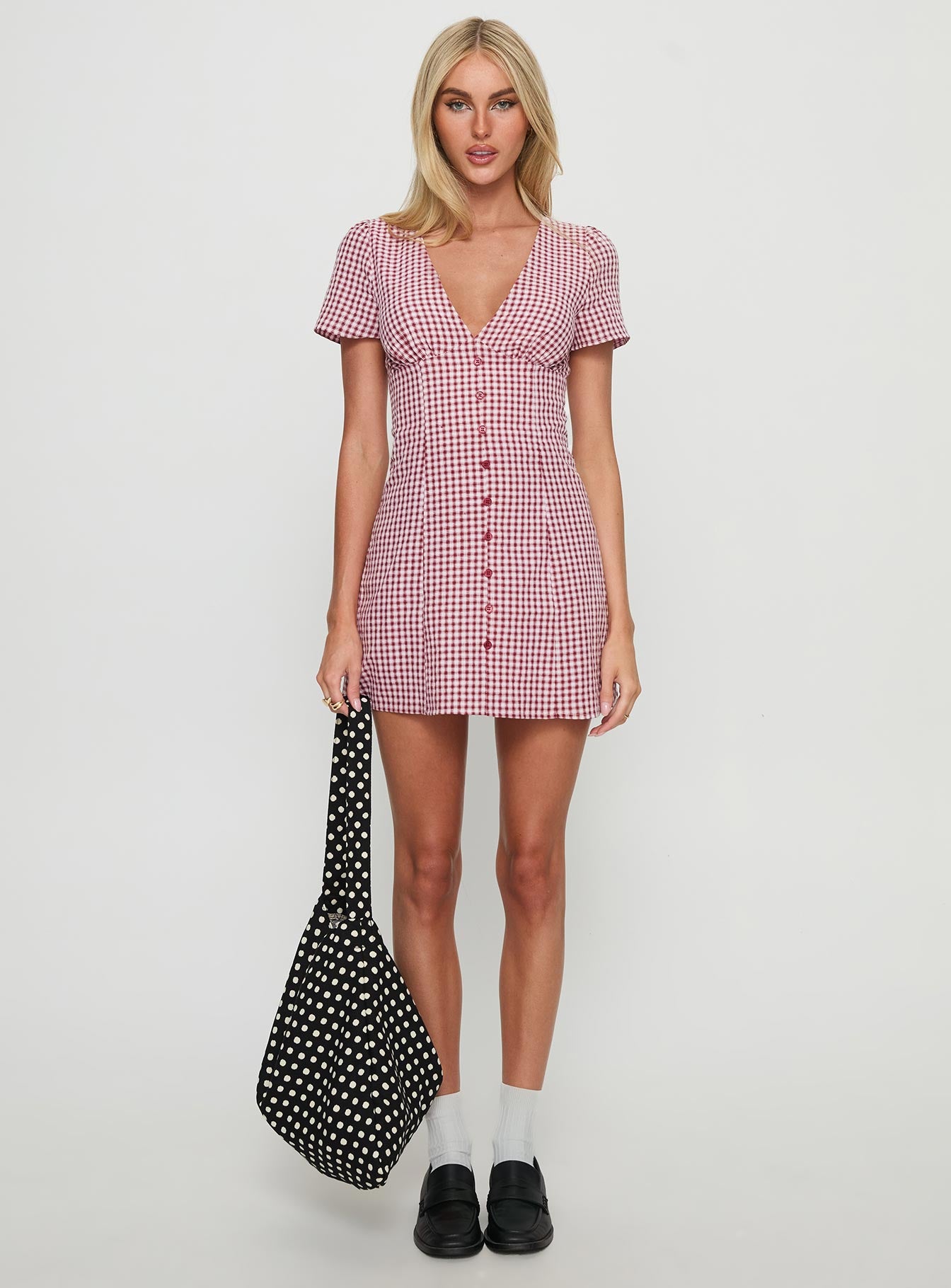 Loveliness Playsuit Red Check - Image 7