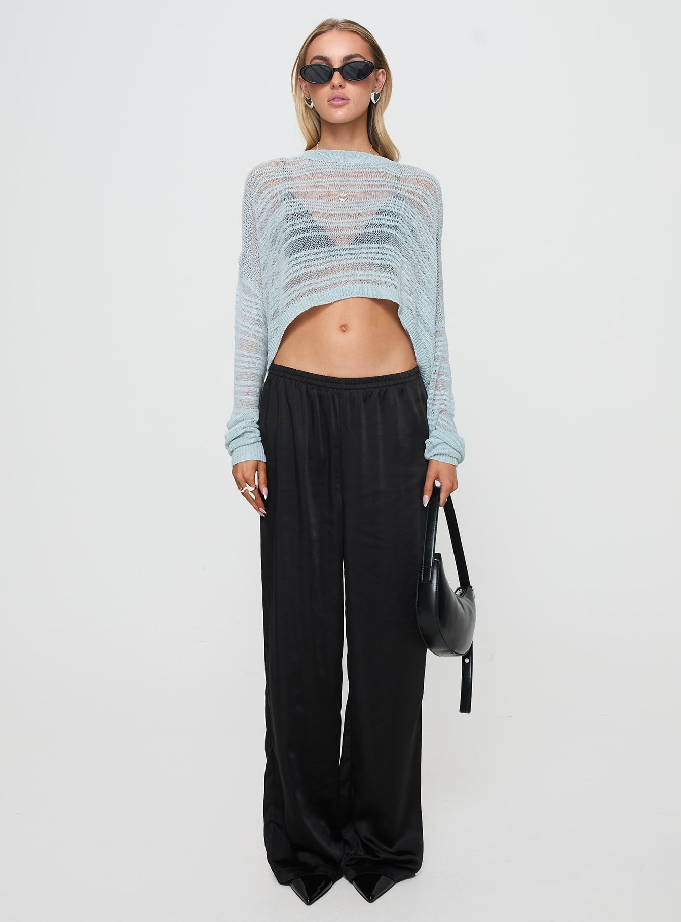 Obarik Cropped Sweater Blue - Image 6