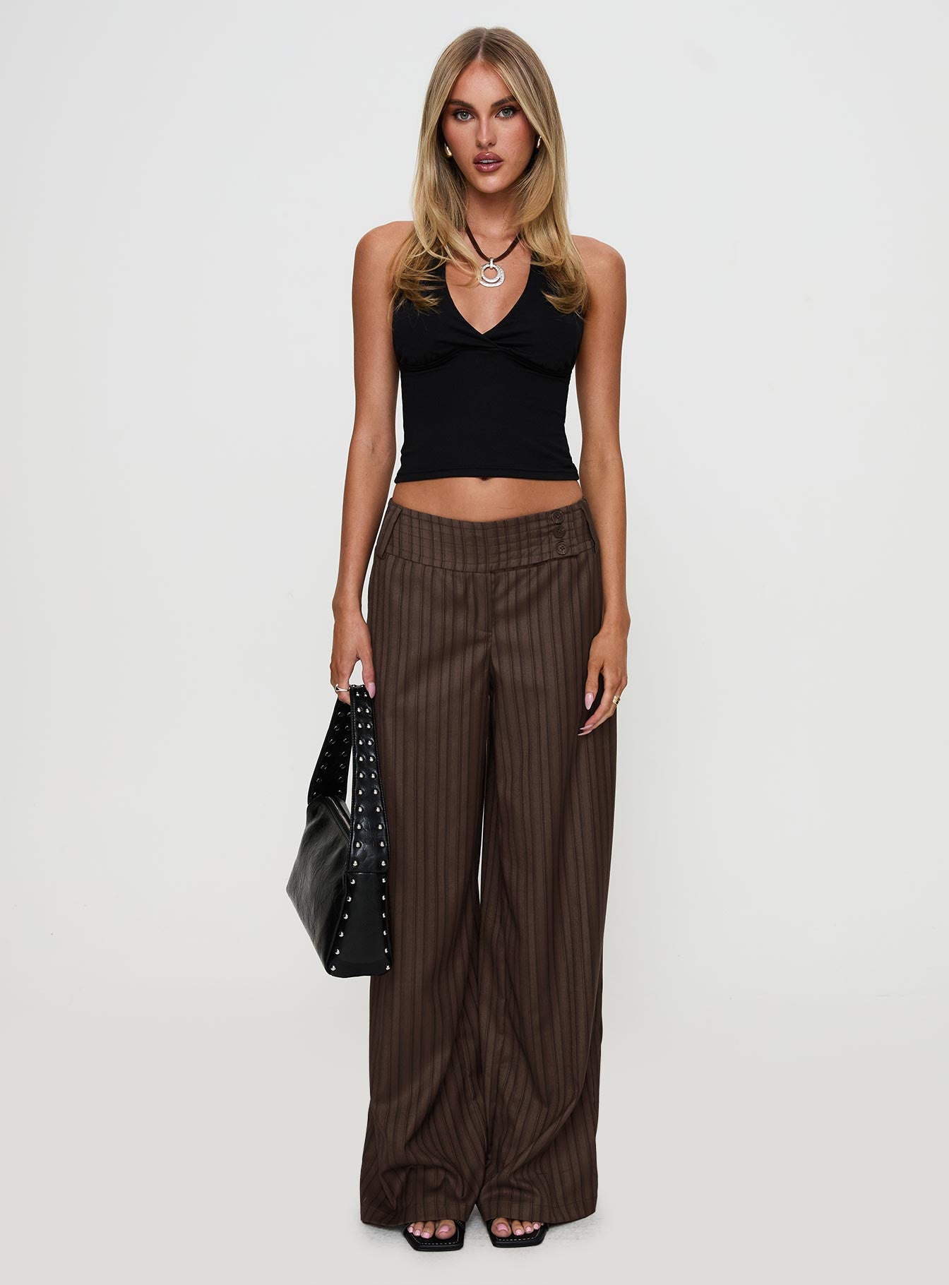 Cedars Low Rise Pant Brown Stripe - Image 7