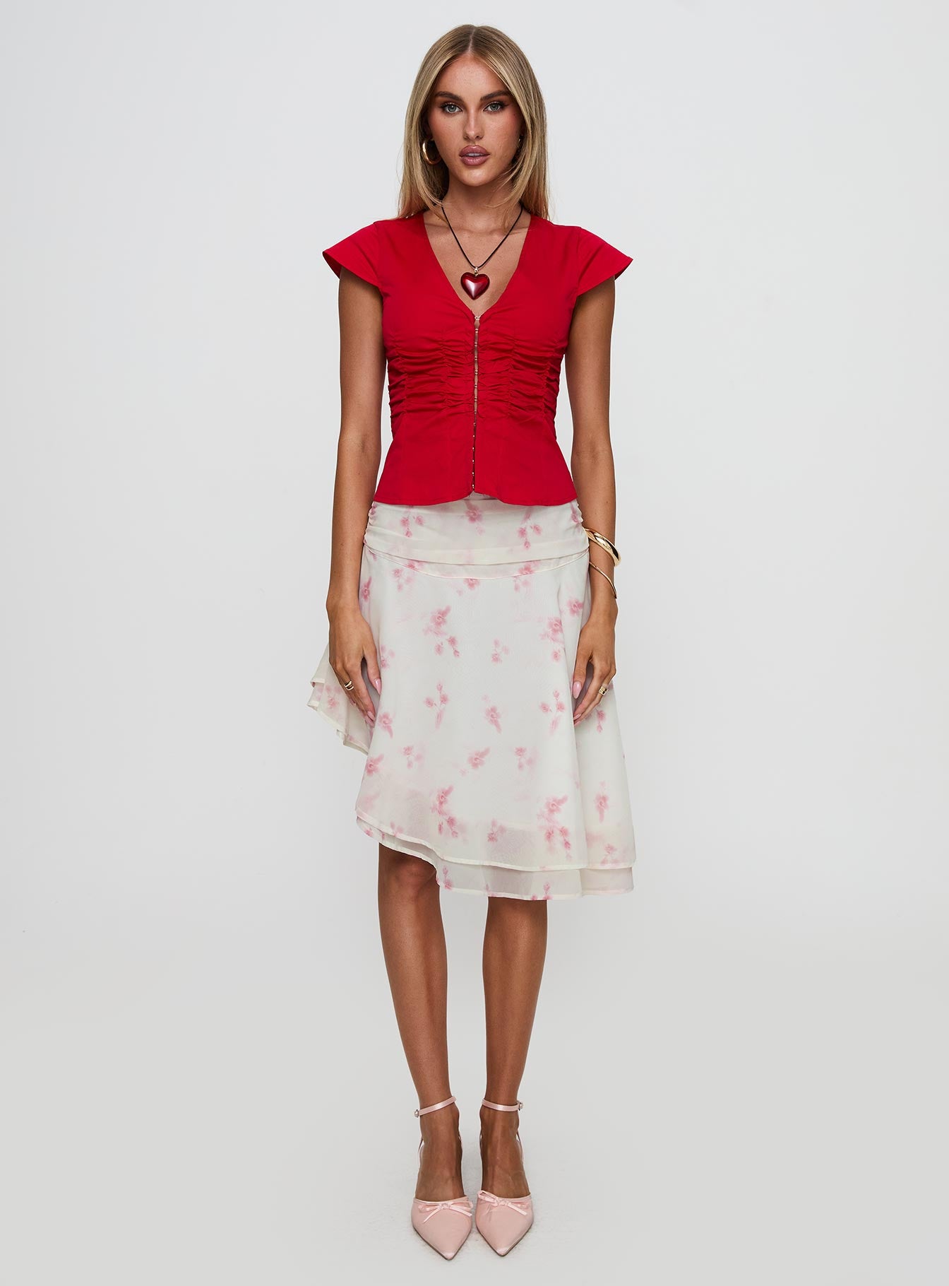 Charisse Asymmetrical Midi Skirt Floral - Image 7