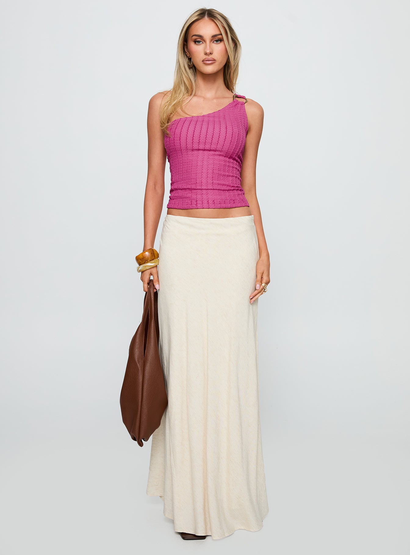 All Falls Down One Shoulder Top Pink - Image 7
