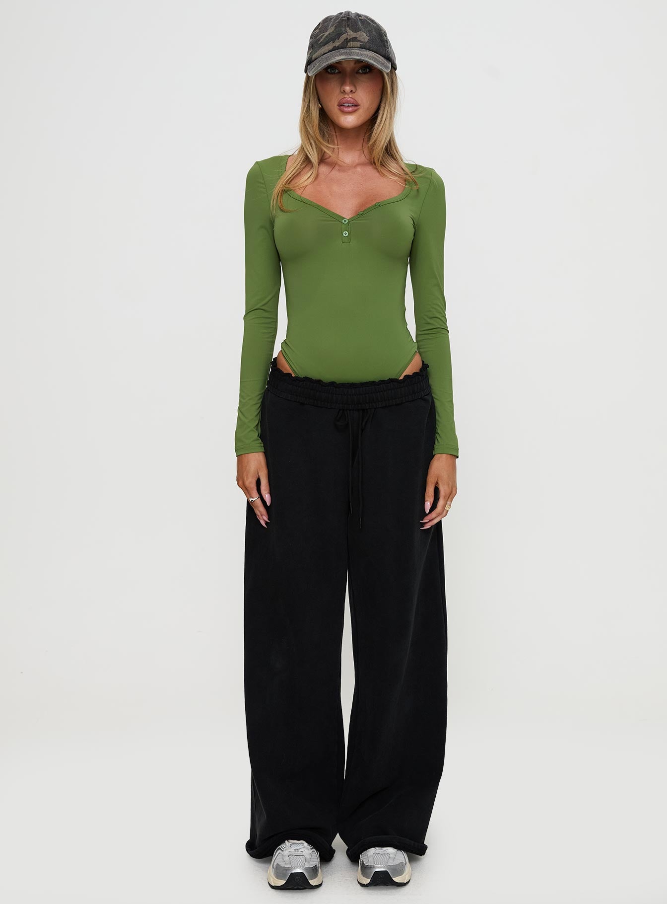 Delgado Long Sleeve Bodysuit Olive - Image 7