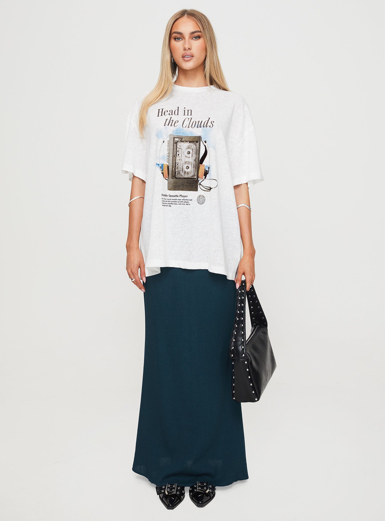 Cloud Cassette Oversized Tee White - Image 7