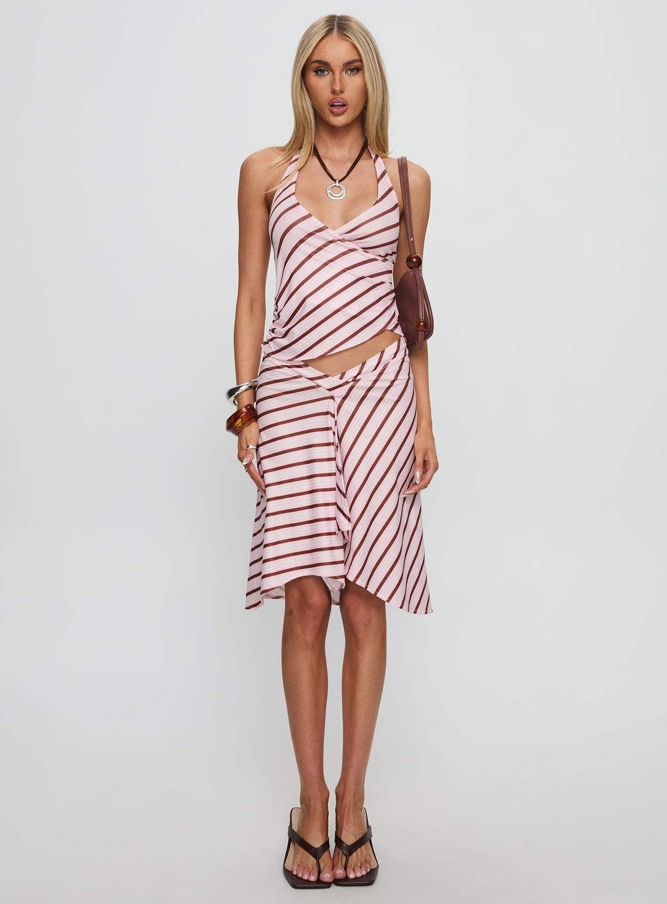 Esmeray Midi Skirt Pink Stripe - Image 7