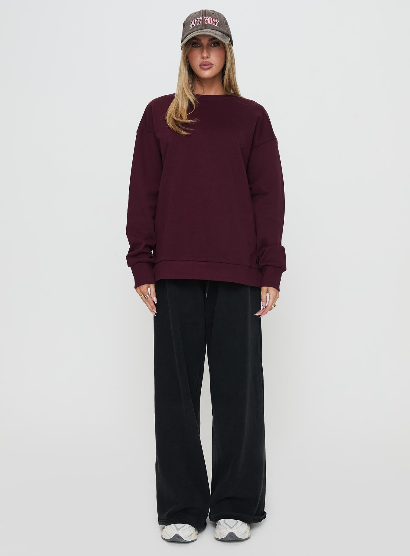 All Day Crewneck Sweatshirt Wine - Image 7