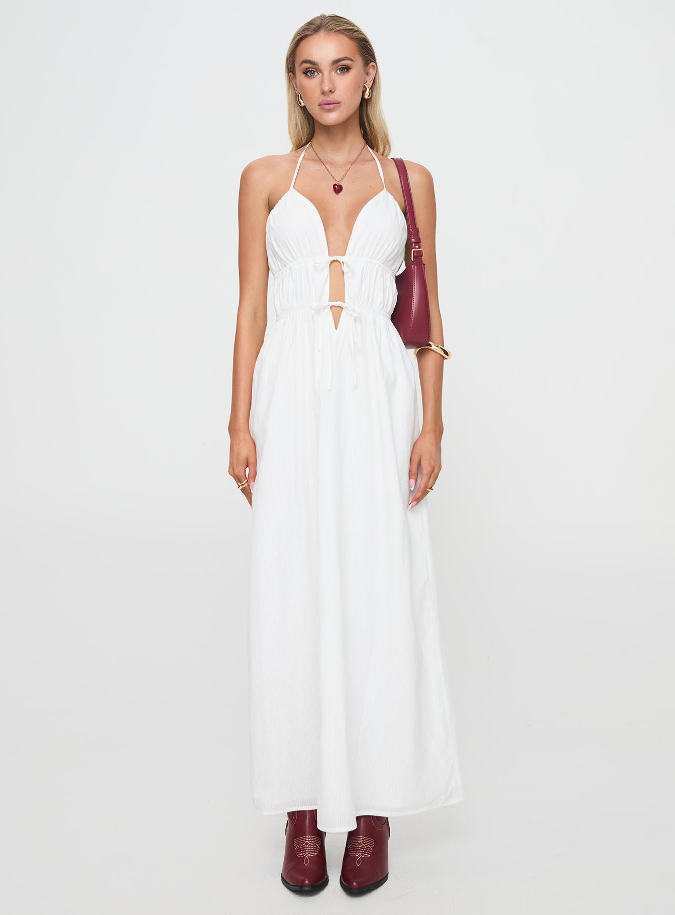 Dalston Maxi Dress White - Image 7