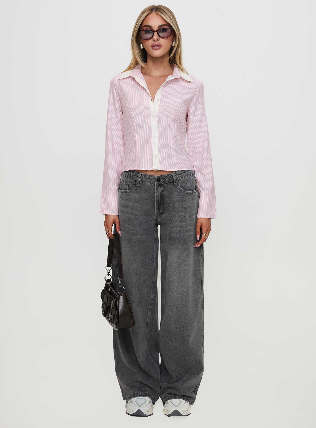 Ramos Low Rise Wide Leg Jeans Grey Wash - Image 7