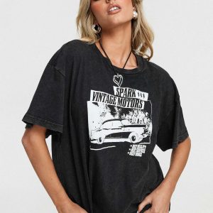 Electric Vintage Oversized Tee Black