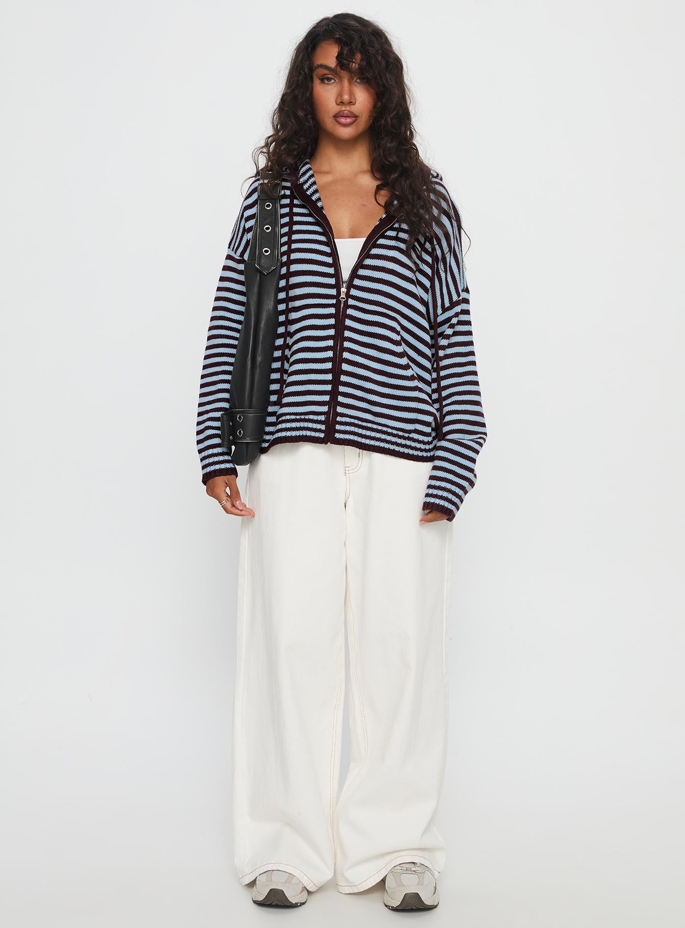 Brienna Zip Jacket Burgundy / Blue Stripe - Image 6