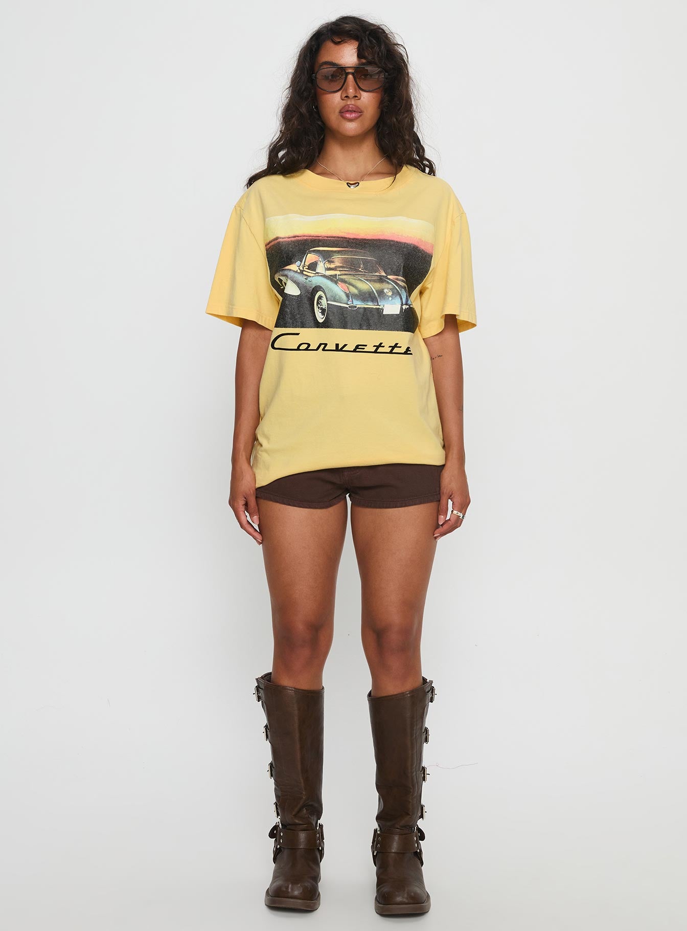 Corvette Legends Oversized Graphic Top Yellow - Image 6